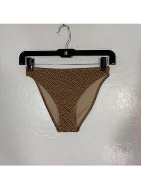 Fendi x Skims Bikini Bottom Womens Small Brown Monogram Allover Logo Swim Brief